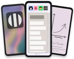 Application Orga affichant des tableaux de tâches et graphiques sur smartphone